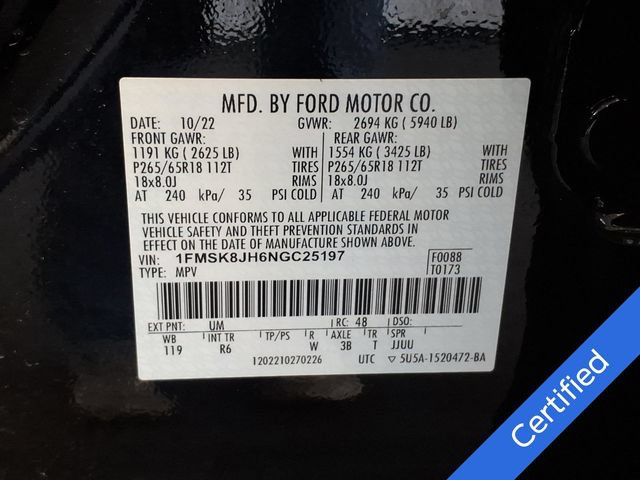 Certified 2022 Ford Explorer Timberline w/ Timberline Technology Package AWD/4WD image 39