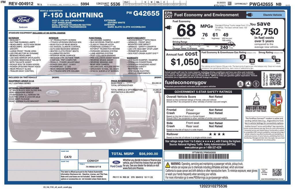 Certified 2023 Ford F150 Lightning XLT image 21
