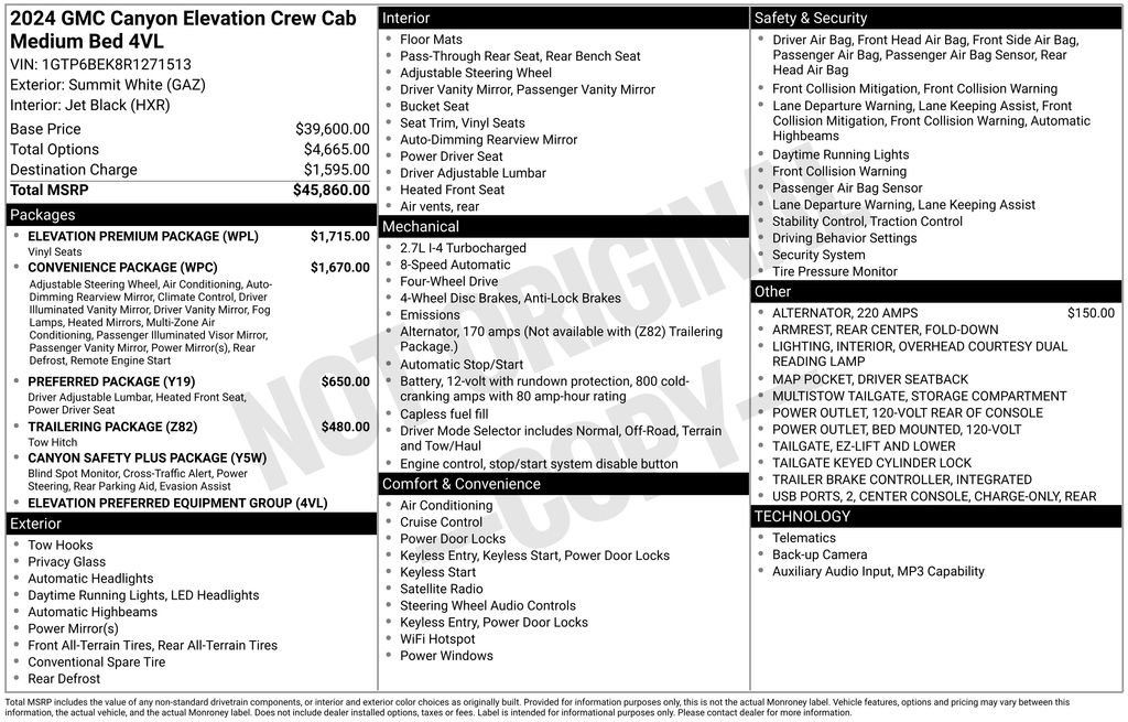 Used 2024 GMC Canyon Elevation w/ Elevation Premium Package AWD/4WD image 32