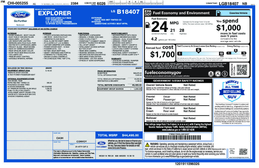 Certified 2020 Ford Explorer XLT w/ Equipment Group 202A RWD image 27