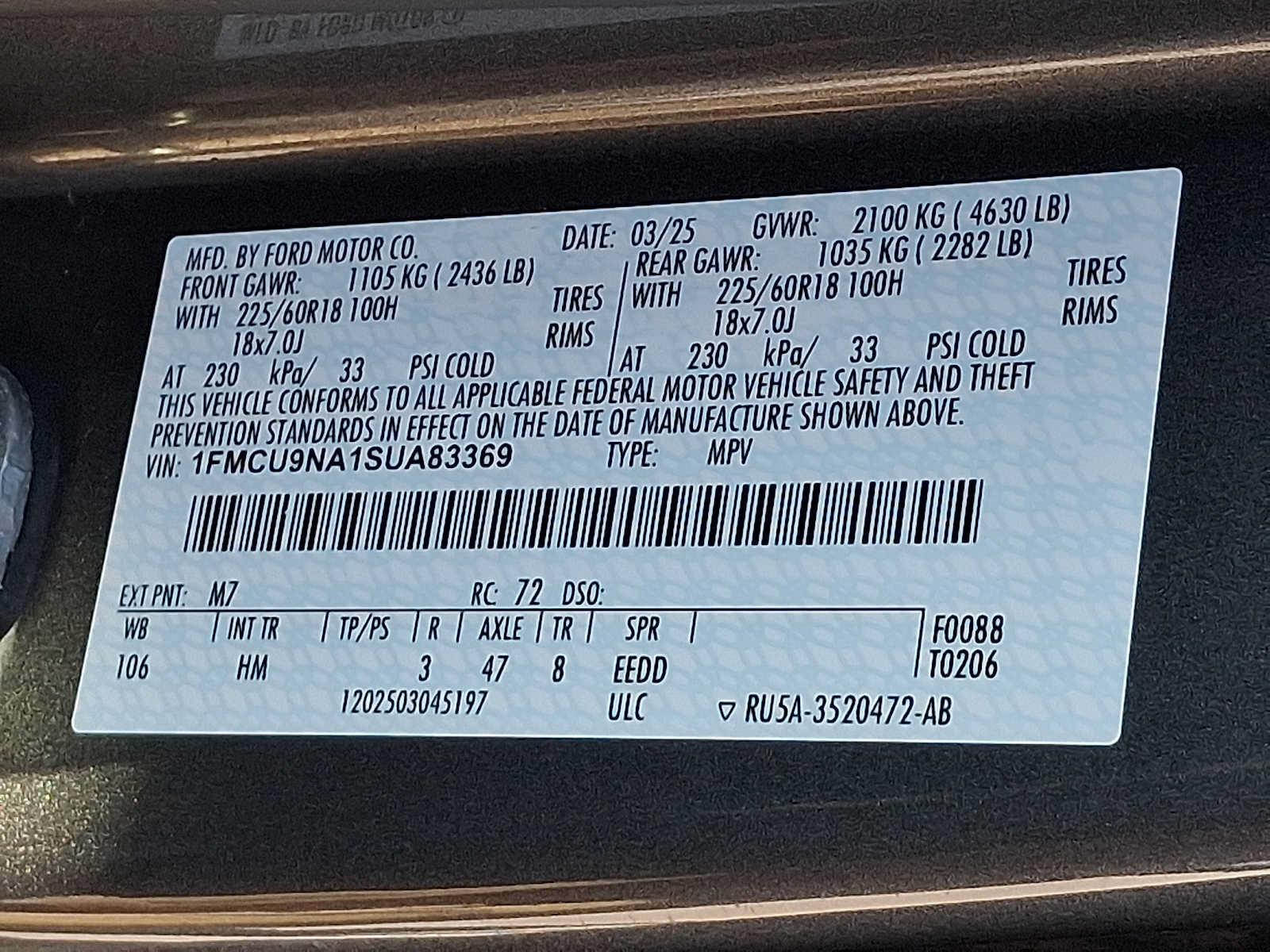 Certified 2025 Ford Escape ST-Line Select AWD/4WD image 27