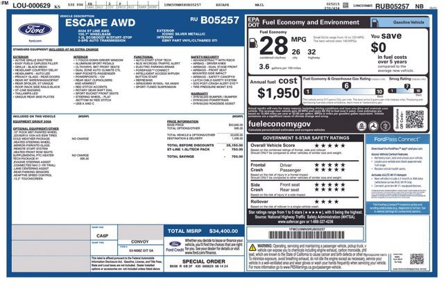 Certified 2024 Ford Escape ST-Line w/ Tech Pack #1 AWD/4WD image 29