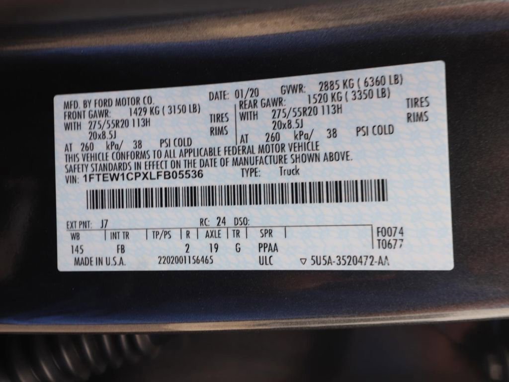 Certified 2020 Ford F150 XLT w/ Equipment Group 302A Luxury image 25