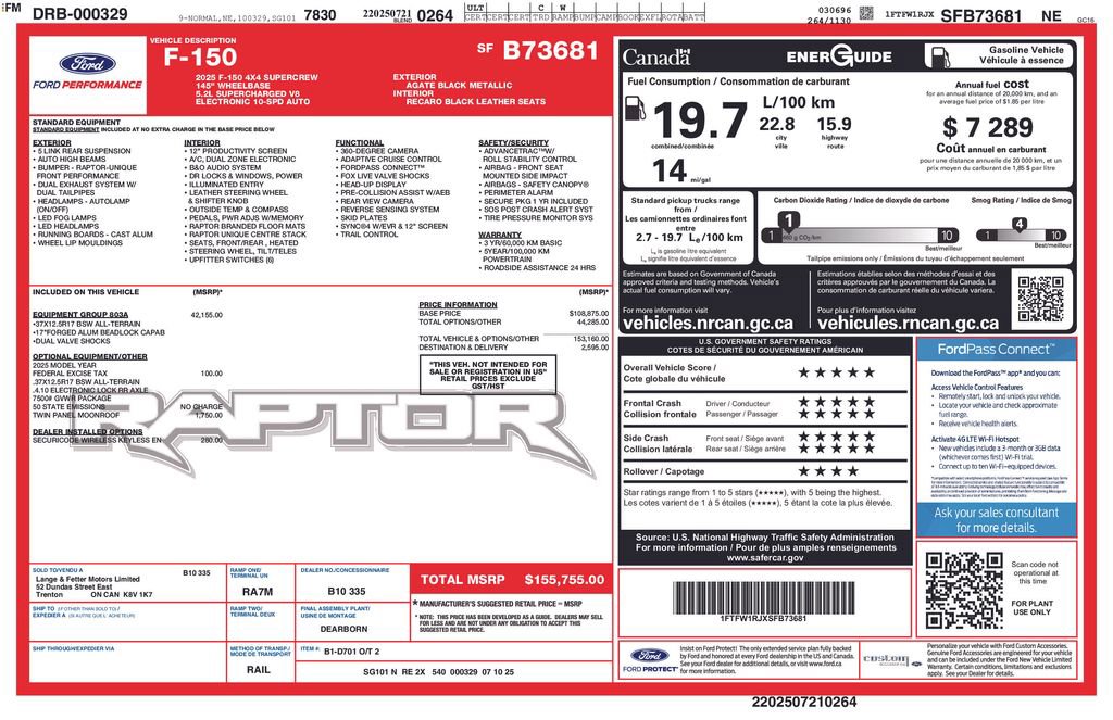 Certified 2025 Ford F150 Raptor w/ Equipment Group 803A Raptor R AWD/4WD image 6