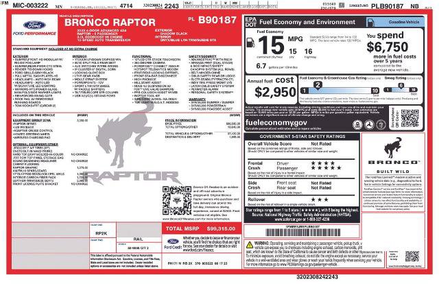 Certified 2023 Ford Bronco Raptor AWD/4WD image 2