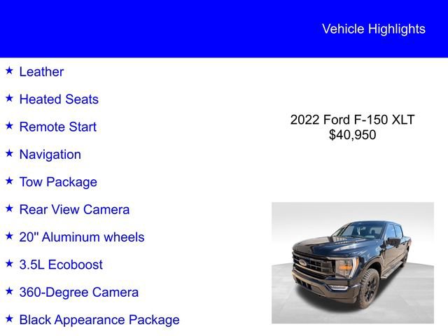Certified 2022 Ford F150 XLT w/ Equipment Group 302A High image 2