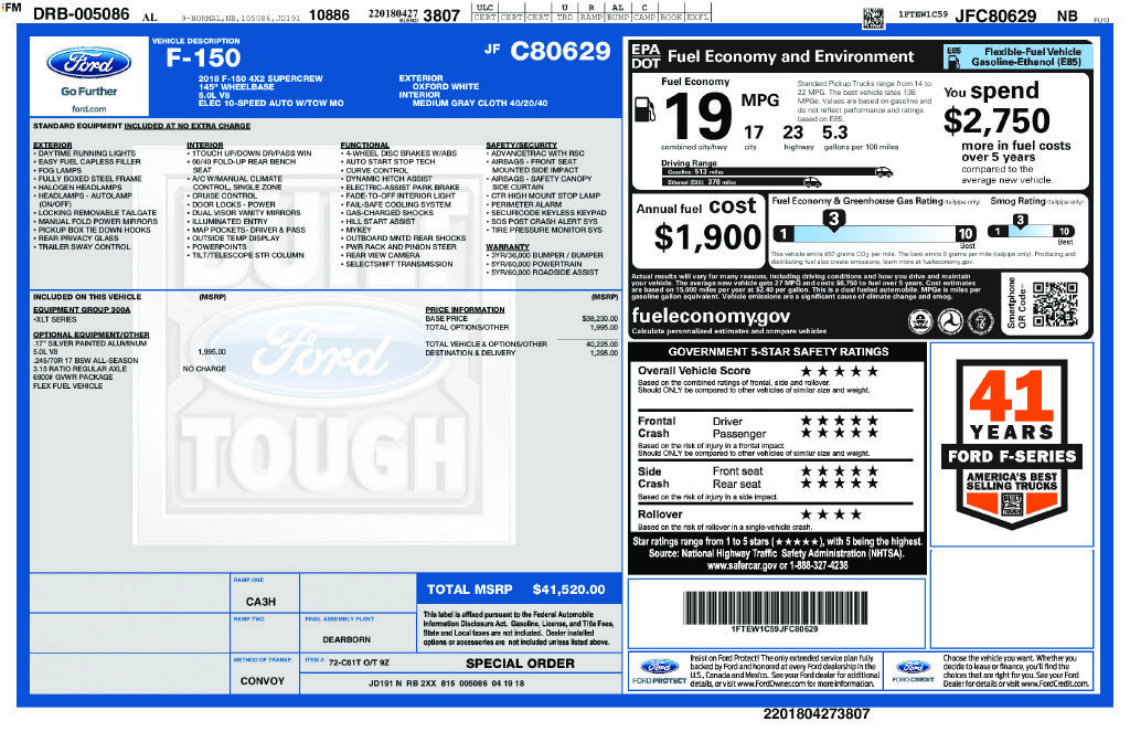 Certified 2018 Ford F150 XLT