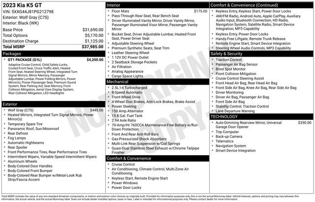 Used 2023 Kia K5 GT w/ GT1 Package FWD image 19