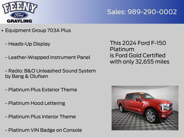 Certified 2024 Ford F150 Platinum w/ Equipment Group 703A Plus AWD/4WD image 14
