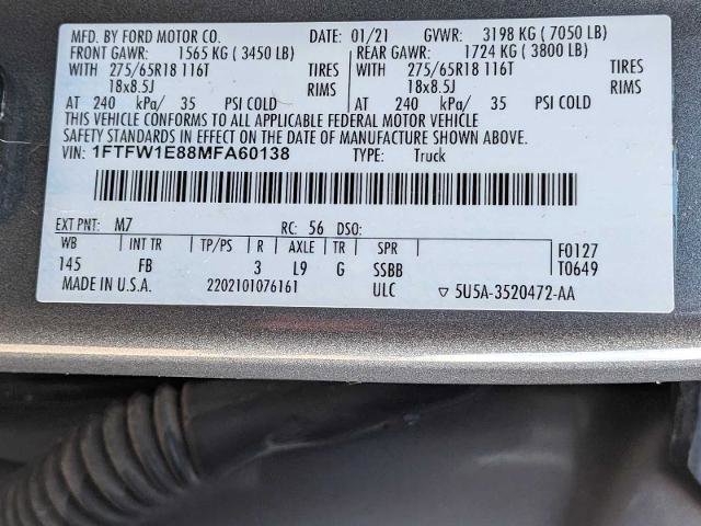 Certified 2021 Ford F150 XLT w/ Equipment Group 302A High AWD/4WD image 34