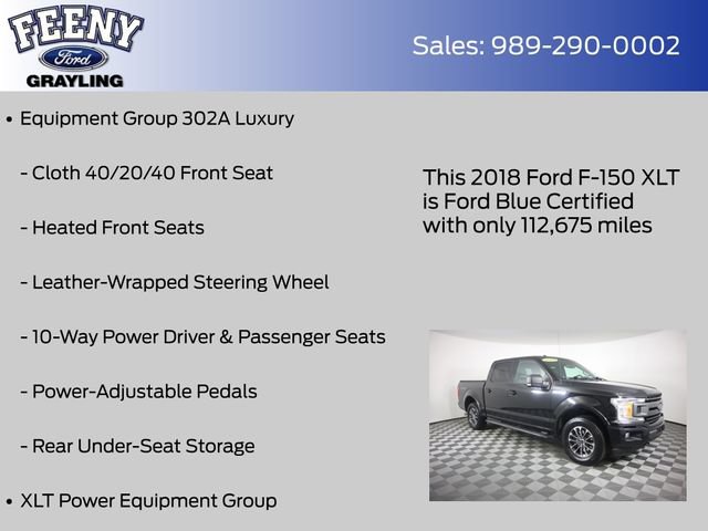 Certified 2018 Ford F150 XLT w/ Equipment Group 302A Luxury AWD/4WD image 12