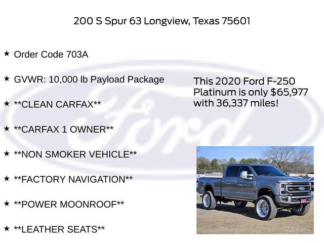 Certified 2020 Ford F250 Platinum image 5