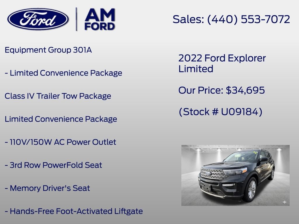 Certified 2022 Ford Explorer Limited w/ Equipment Group 301A AWD/4WD image 7
