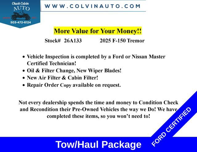 Certified 2025 Ford F150 Tremor w/ Bed Utility Package AWD/4WD image 2