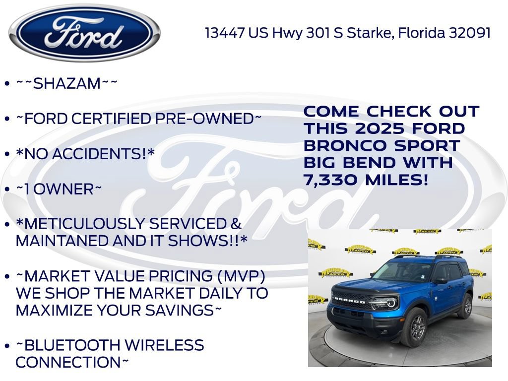 Certified 2025 Ford Bronco Sport Big Bend w/ Convenience Package AWD/4WD image 6