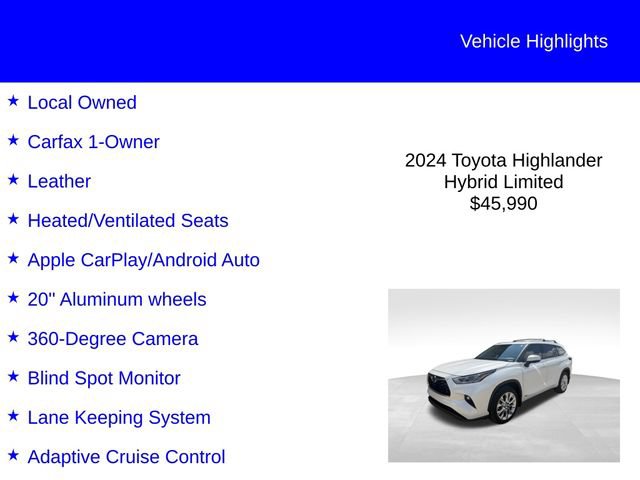 Used 2024 Toyota Highlander Limited AWD/4WD image 2