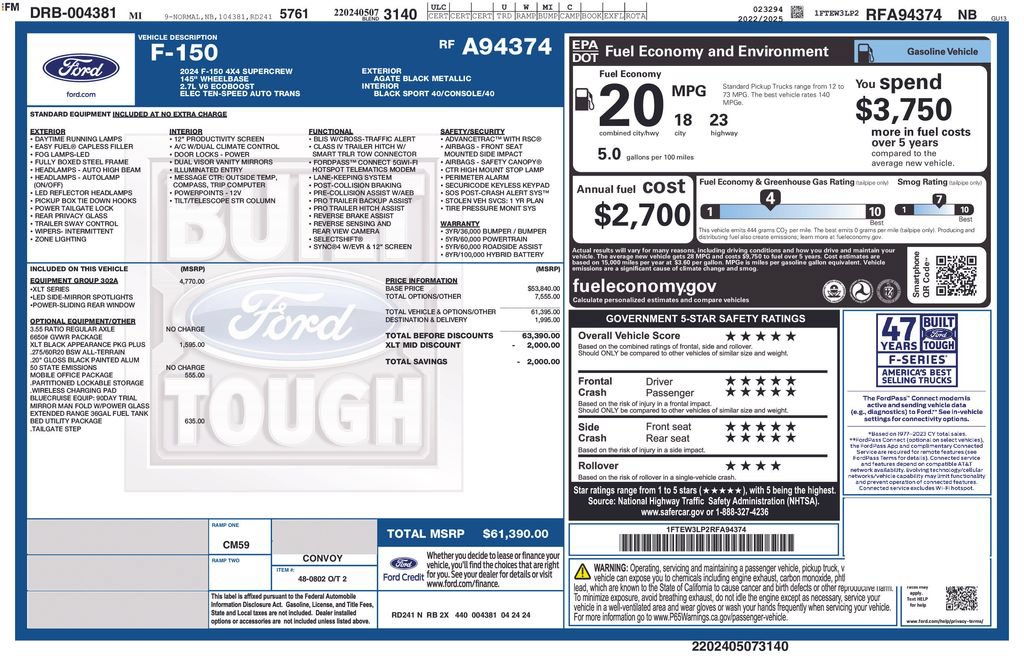 Certified 2024 Ford F150 XLT w/ Equipment Group 302A MID AWD/4WD image 40