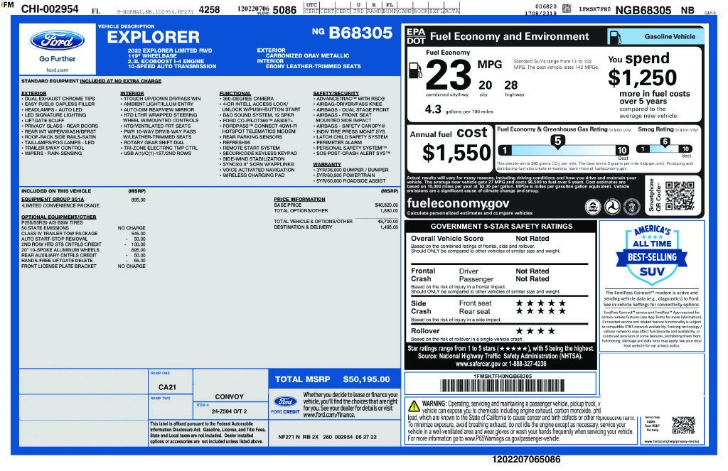 Certified 2022 Ford Explorer Limited w/ Equipment Group 301A RWD image 5