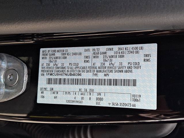 Certified 2022 Ford Escape SEL AWD/4WD image 28