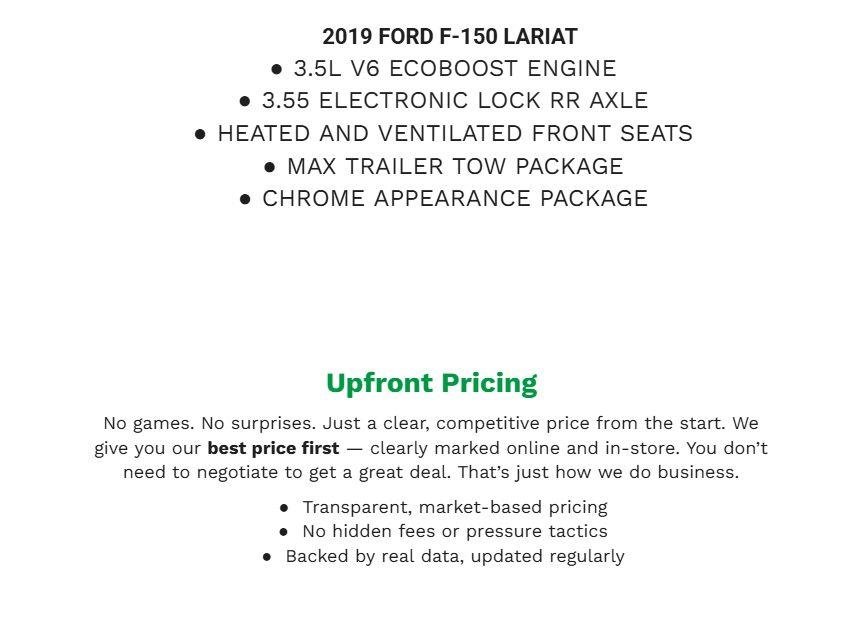 Certified 2019 Ford F150 Lariat w/ Equipment Group 502A Luxury AWD/4WD image 2