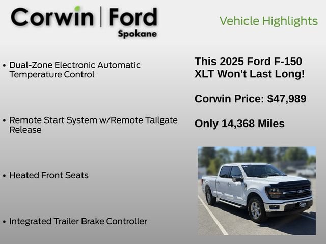Certified 2025 Ford F150 XLT w/ Equipment Group 302A MID AWD/4WD image 13