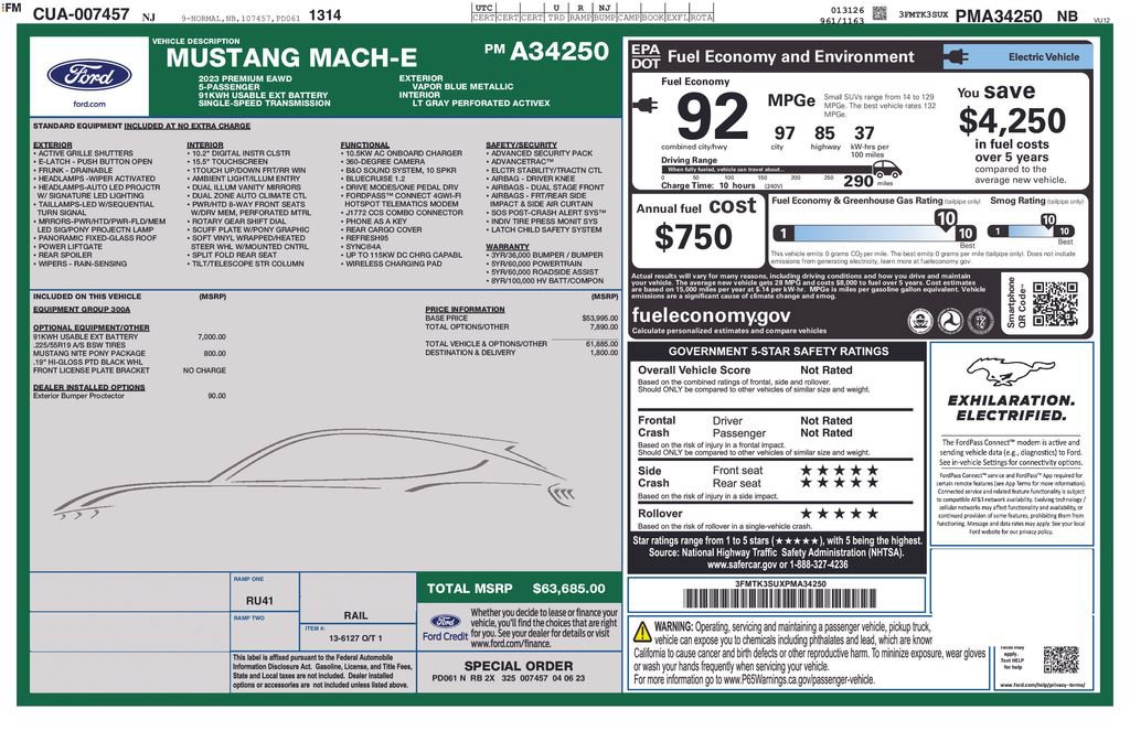 Certified 2023 Ford Mustang Mach-E Premium w/ Mustang Nite Pony Package AWD/4WD image 12