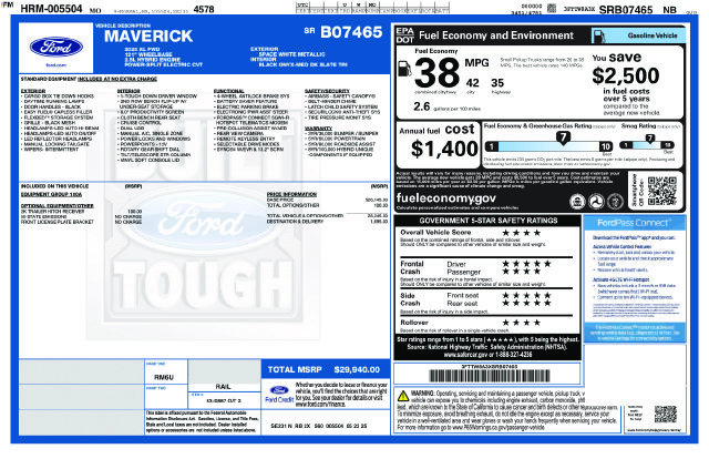Certified 2025 Ford Maverick XL FWD image 29