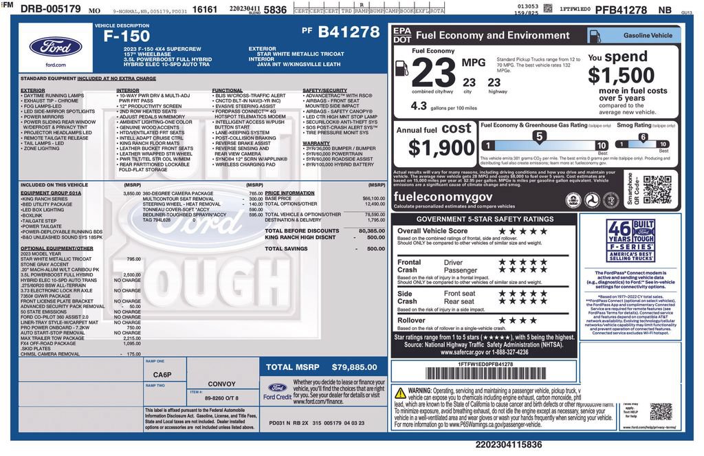 Certified 2023 Ford F150 King Ranch w/ Equipment Group 601A High AWD/4WD image 5