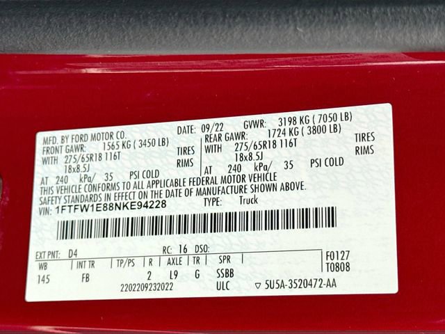 Certified 2022 Ford F150 XLT w/ Equipment Group 302A High image 33