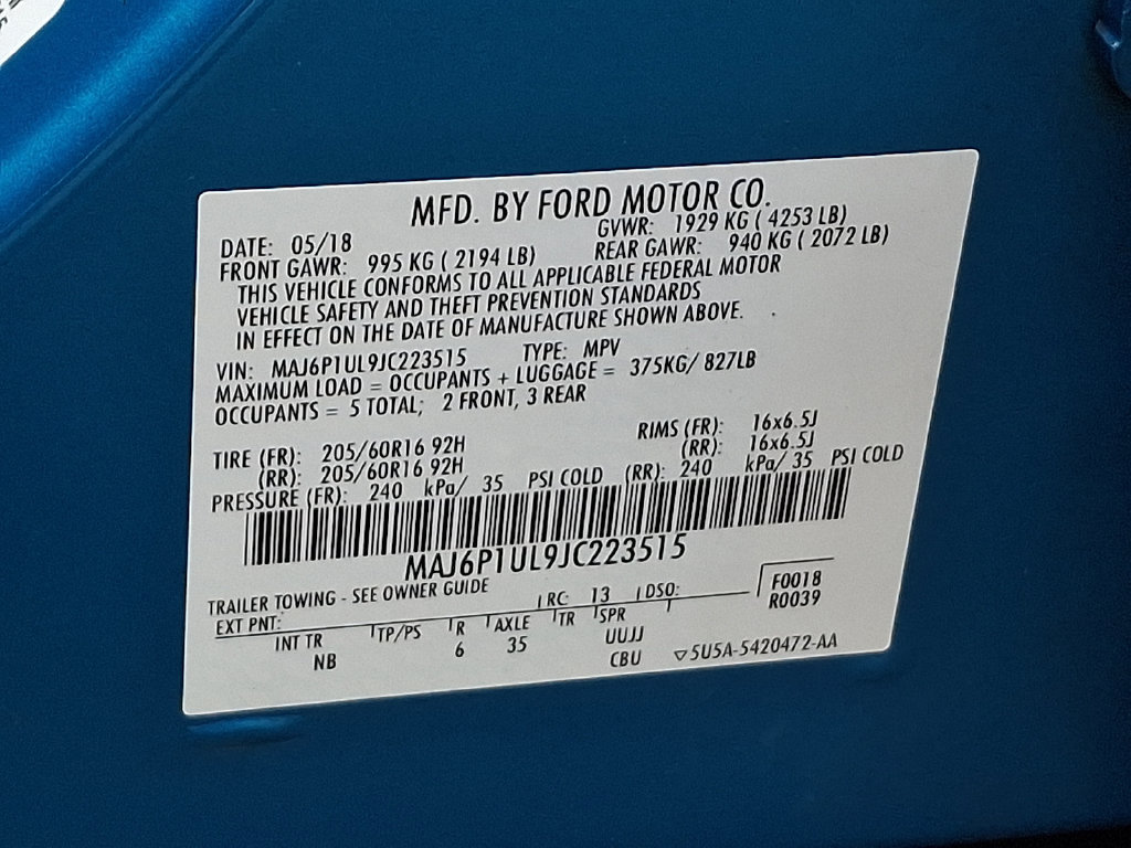 Certified 2018 Ford EcoSport SE w/ SE Convenience Package AWD/4WD image 29