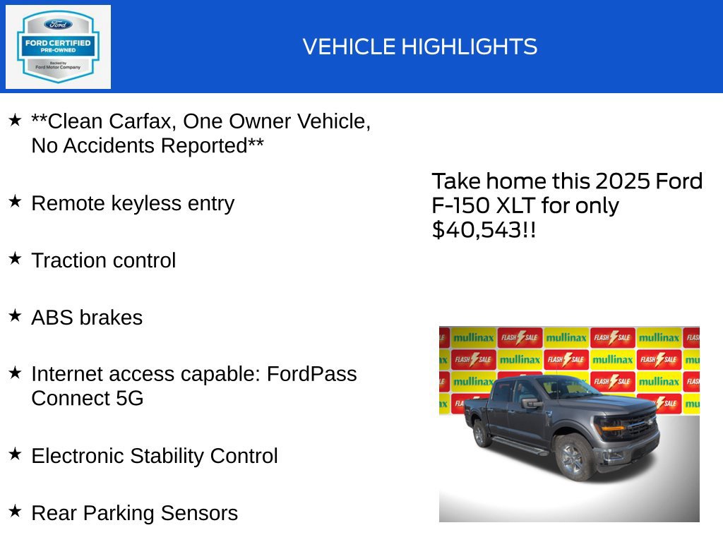Certified 2025 Ford F150 XLT w/ Equipment Group 301A Standard AWD/4WD image 18