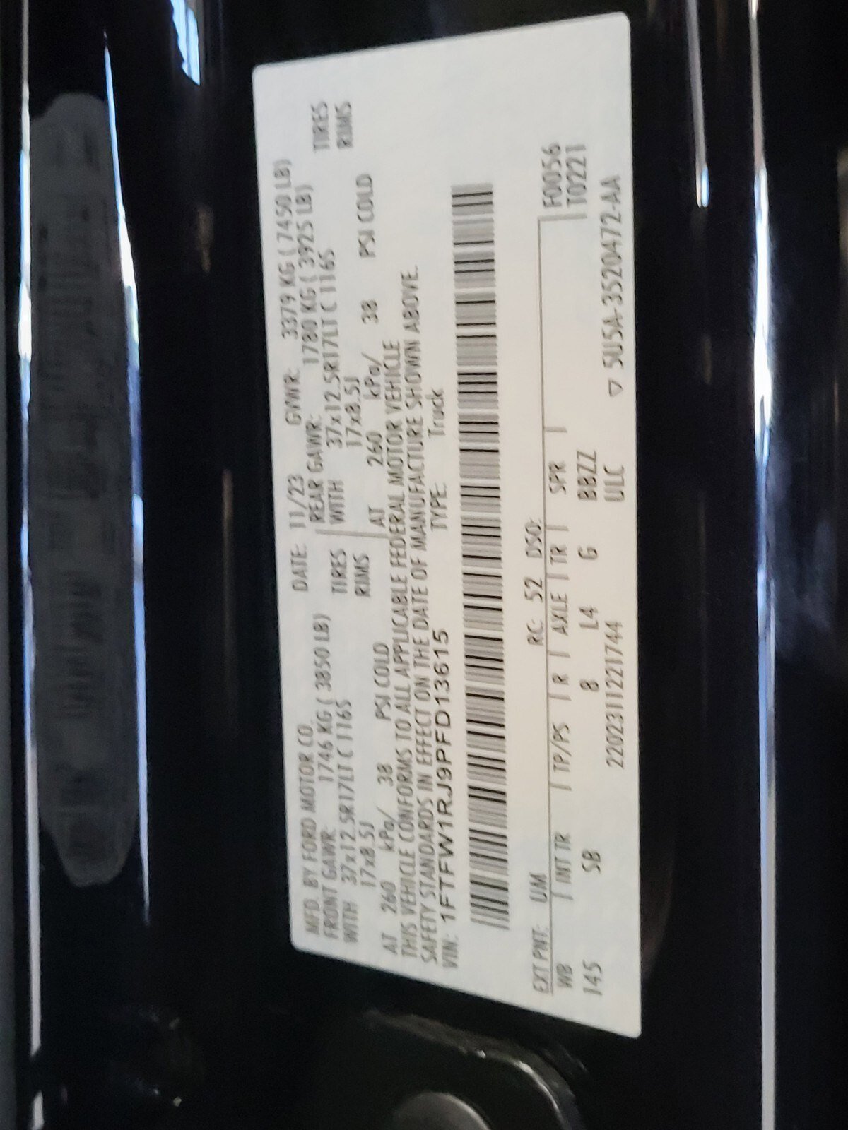 Certified 2023 Ford F150 Raptor w/ Equipment Group 802A Raptor R image 35