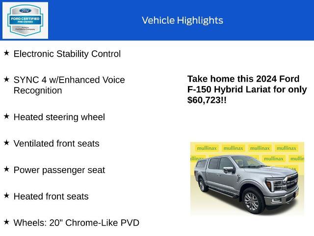 Certified 2024 Ford F150 Lariat w/ Tow/Haul Package AWD/4WD image 19