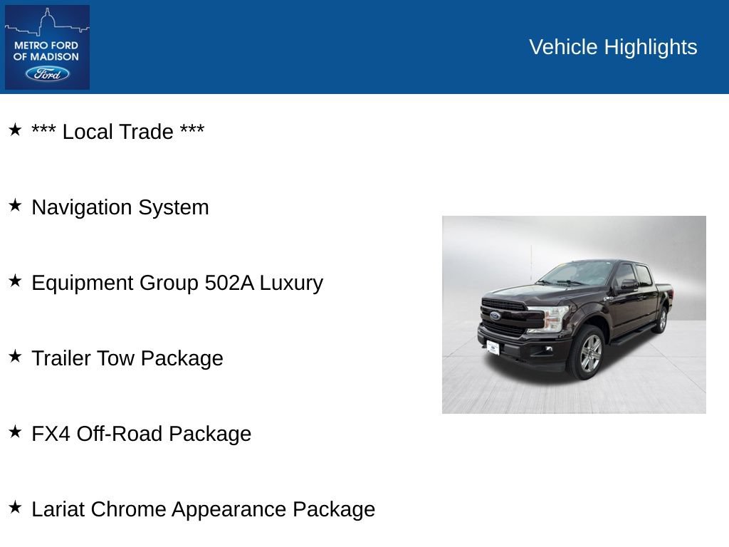 Certified 2018 Ford F150 Lariat w/ Equipment Group 502A Luxury AWD/4WD image 2