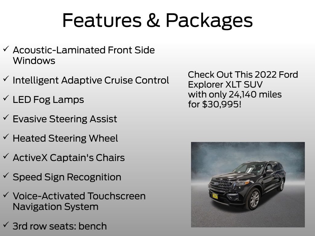 Certified 2022 Ford Explorer XLT w/ Equipment Group 202A AWD/4WD image 8