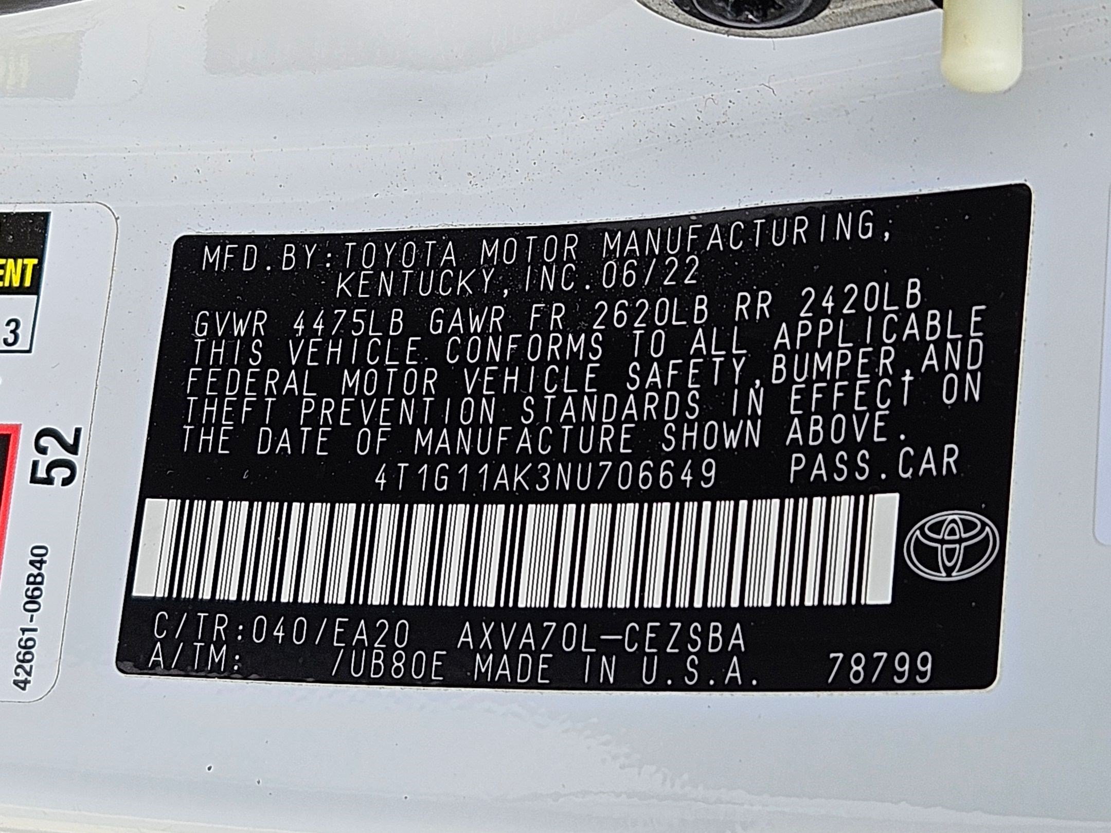Used 2022 Toyota Camry SE FWD image 33