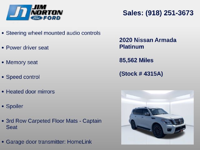 Used 2020 Nissan Armada Platinum w/ Platinum Reserve Package AWD/4WD image 15