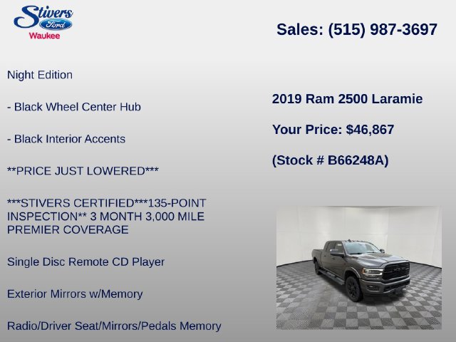 Used 2019 RAM 2500 Laramie w/ Night Edition AWD/4WD image 33