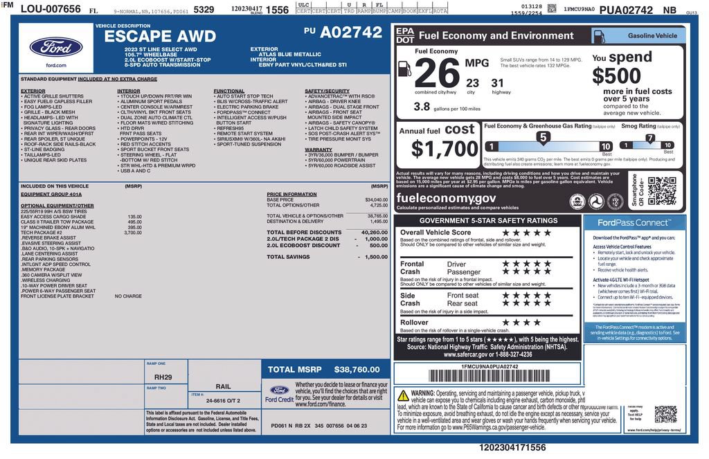 Certified 2023 Ford Escape ST-Line Select w/ Tech Pack #2 AWD/4WD image 5