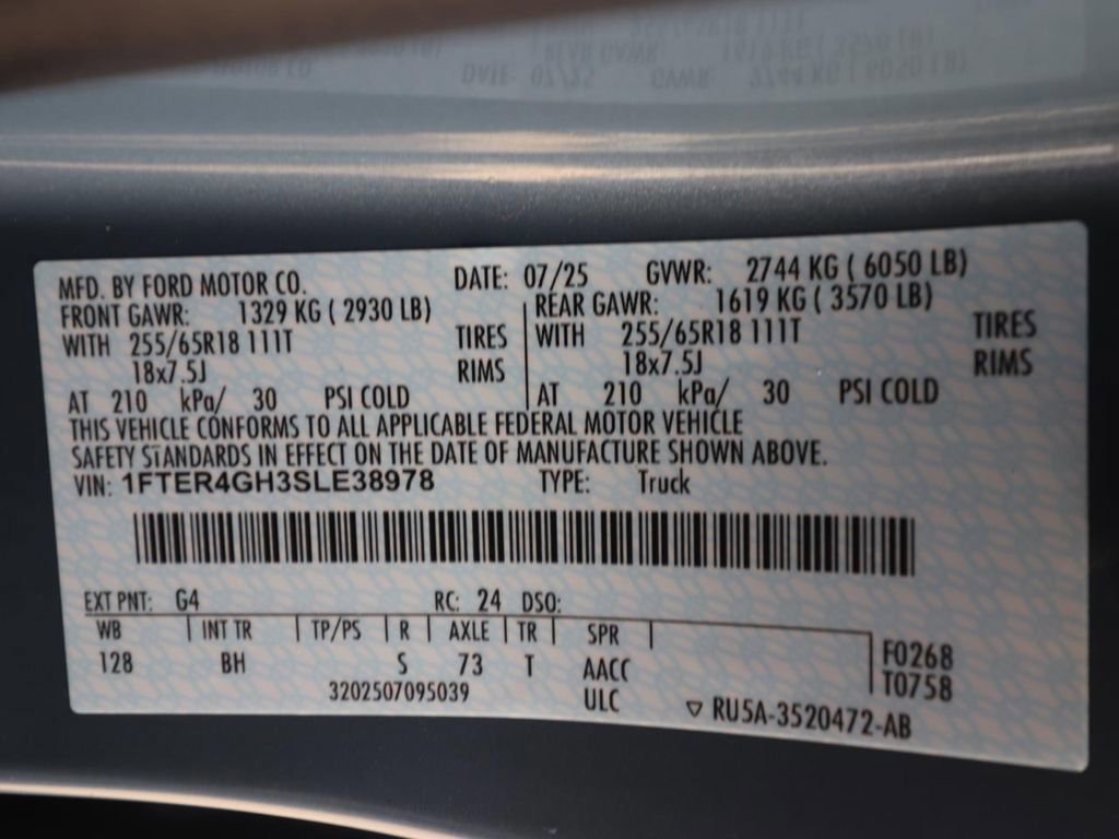 Certified 2025 Ford Ranger XLT w/ Equipment Group 301A High image 25