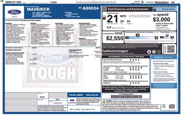 Certified 2024 Ford Maverick Tremor w/ Tremor Off-Road Package AWD/4WD image 27