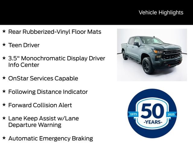 Used 2025 Chevrolet Silverado 1500 Custom Trail Boss w/ LPO, Dark Essentials Package AWD/4WD image 21