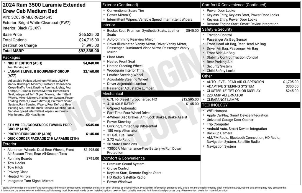 Used 2024 RAM 3500 Laramie w/ Night Edition AWD/4WD image 5