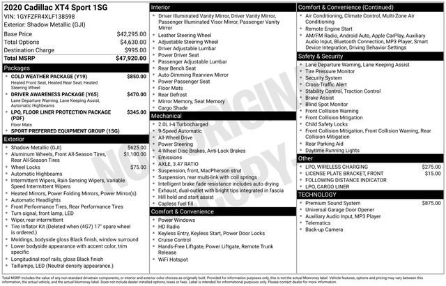 Used 2020 Cadillac XT4 Sport w/ Cold Weather Package image 11