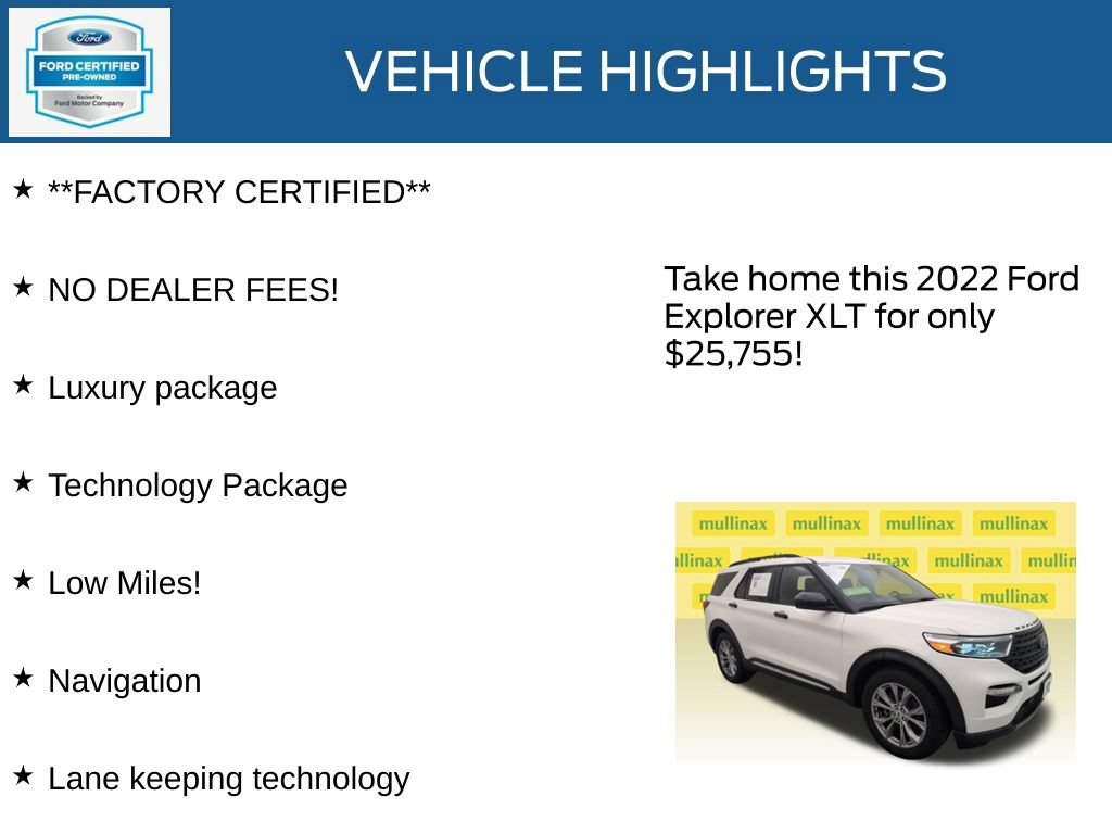 Certified 2022 Ford Explorer XLT w/ Equipment Group 202A RWD image 12