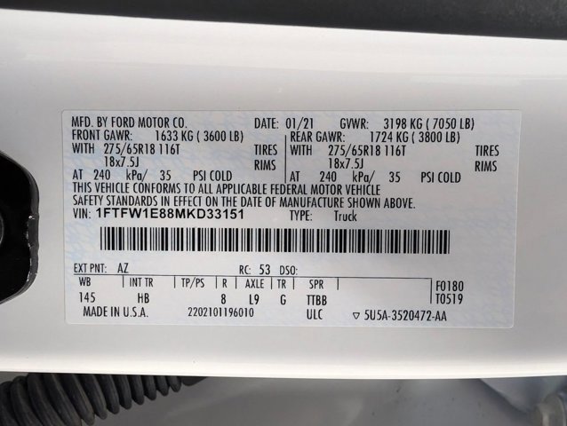 Certified 2021 Ford F150 Lariat w/ Equipment Group 502A High image 10