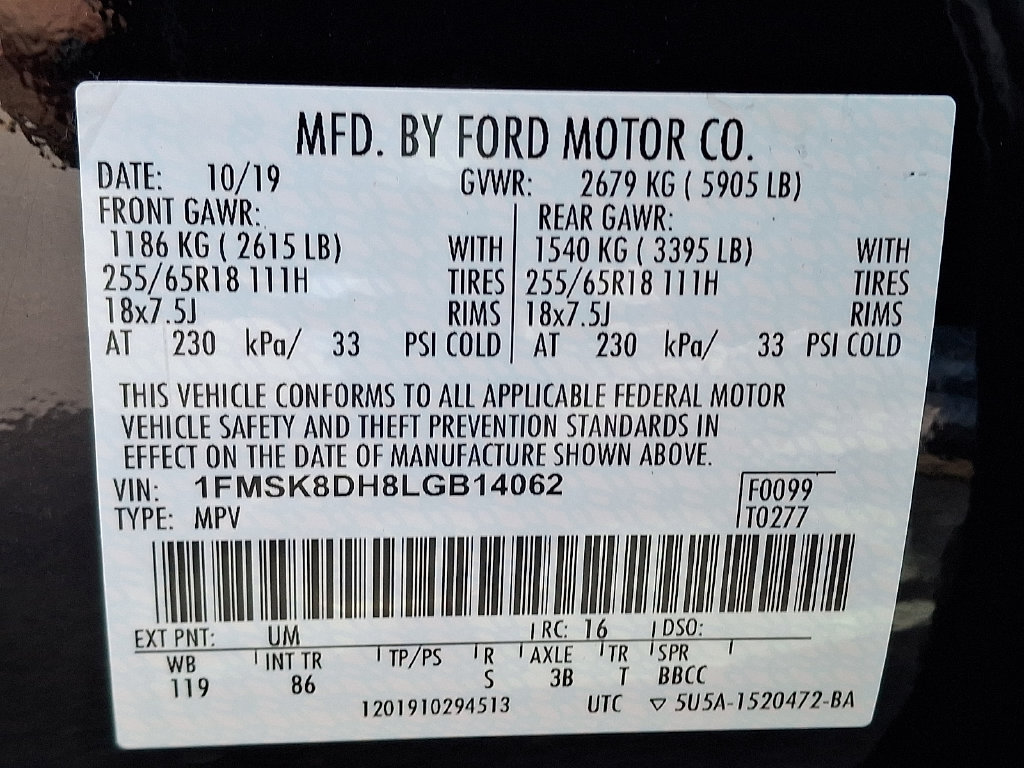 Certified 2020 Ford Explorer XLT AWD/4WD image 27