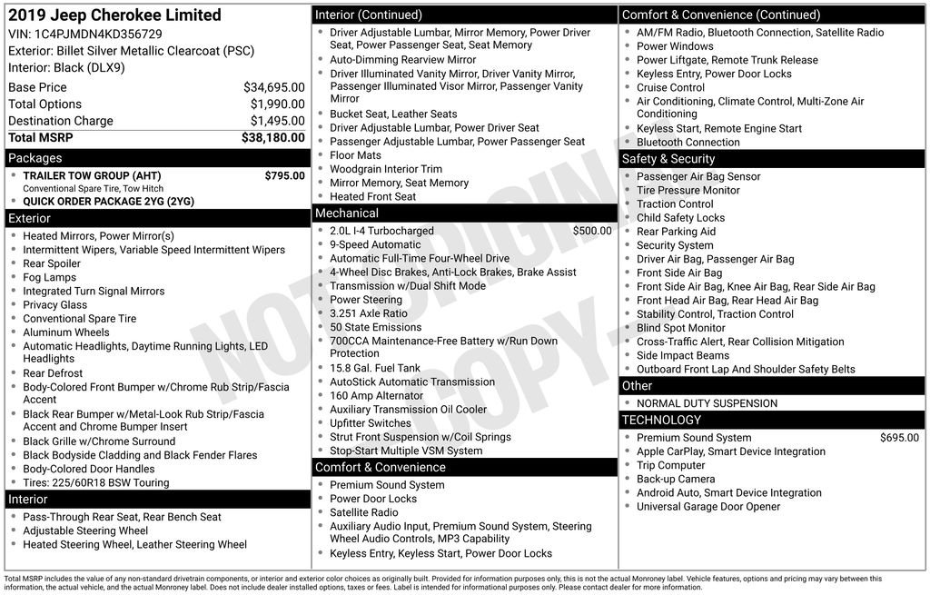 Used 2019 Jeep Cherokee Limited w/ Trailer Tow Group image 12