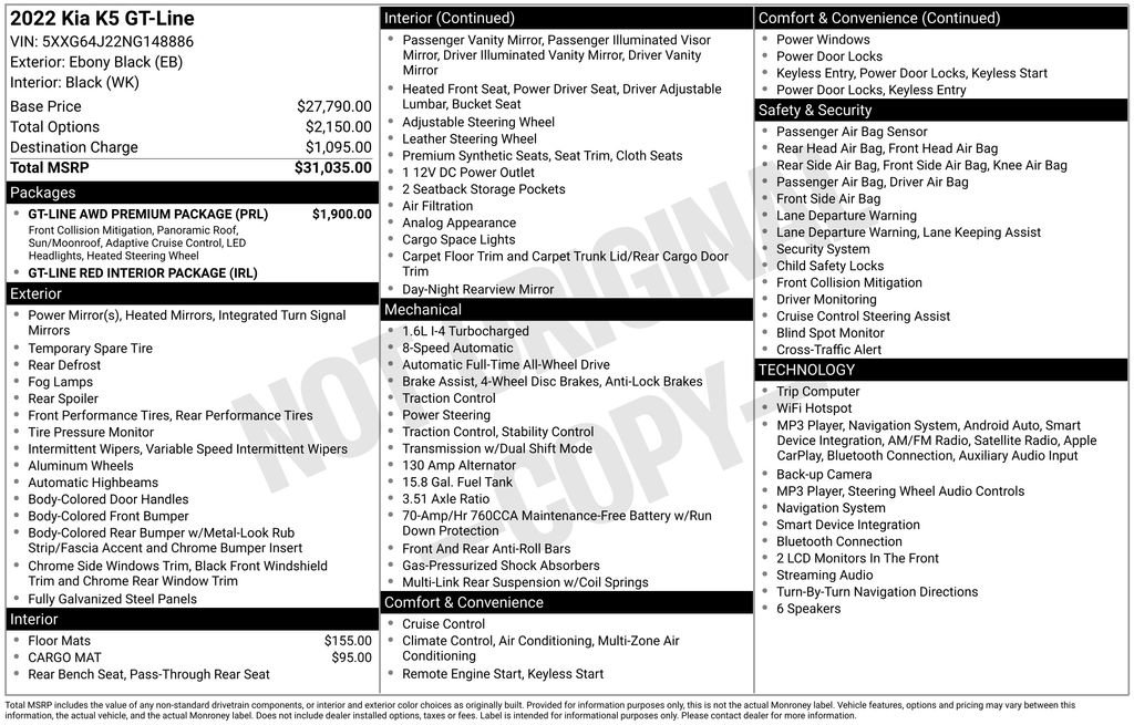 Used 2022 Kia K5 GT-Line w/ GT-Line Awd Premium Package image 3