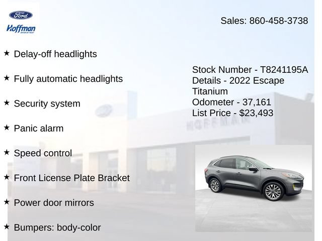 Certified 2022 Ford Escape Titanium w/ Class II Trailer Tow Package AWD/4WD image 30